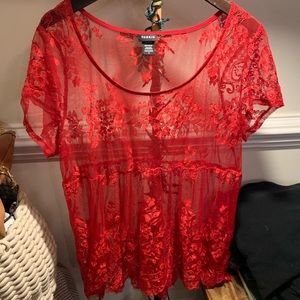 Red lacy top from torrid.